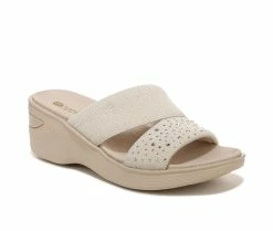 Brand new 🥰 Women's BZEES Dynastybright Wedge 🩴 Sandals Beige Stone 🔔 -London Rag Sales Store 2 675