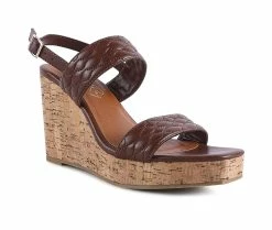 New ⭐ Women's London Rag Mohana Wedge 🩴 Sandals Brown 🧨 -London Rag Sales Store 2 679