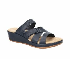 Cheapest 😀 Women's Easy Street Koda Wedge 🩴 Sandals Navy 🥰 -London Rag Sales Store 2 683