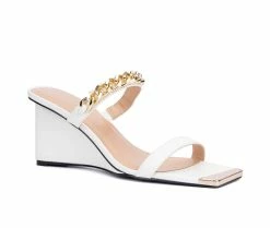 Coupon 🎁 Women's Torgeis Magnifica Wedge 🩴 Sandals White 🧨 -London Rag Sales Store 2 692