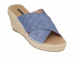Best Pirce 👏 Women's GC 👟 Shoes Darline Espadrille Wedge 🩴 Sandals Blue 🌟 -London Rag Sales Store 2 693