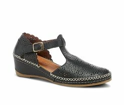 Best Sale ❤️ Women's SPRING STEP Airy Wedge 👠 Heels Black 👍 -London Rag Sales Store 2 700