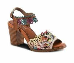 Coupon 🌟 Women's L'Artiste Floradacious 👗 Dress 🩴 Sandals Camel Multi ⌛ -London Rag Sales Store 2 735