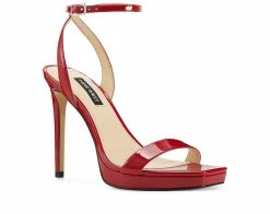 Coupon 🎁 Women's Nine West Zadie 👗 Dress 🩴 Sandals Dark Red Patent 😀 -London Rag Sales Store 2 794