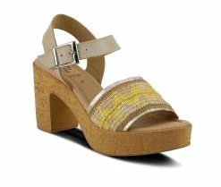 Brand new 💯 Women's SPRING STEP Tiada Platform 👗 Dress 🩴 Sandals Beige Multi 🥰 -London Rag Sales Store 2 800