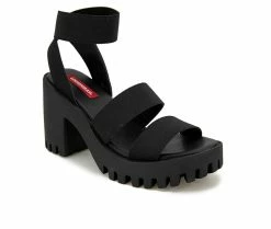 Cheap 🧨 Women's Unionbay Lucca Heeled 👗 Dress 🩴 Sandals Black 😉 -London Rag Sales Store 2 81