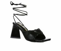 Cheapest 🎉 Women's London Rag Primavera 👗 Dress 🩴 Sandals Black 🧨 -London Rag Sales Store 2 825