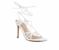 Top 10 👍 Women's London Rag Trixy 👗 Dress 🩴 Sandals White ⭐ -London Rag Sales Store 2 876