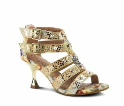 Brand new 😍 Women's L'Artiste Delectable Strappy 👗 Dress 🩴 Sandals Yellow Multi ✔️ -London Rag Sales Store 2 920