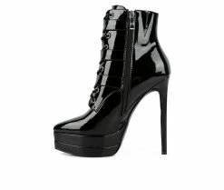 Best deal 😍 Women's London Rag Gangup Platform Stiletto Booties Black 🌟 -London Rag Sales Store 3 1094