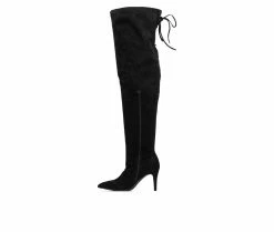 Best deal 😀 Women's Fashion To Figure Larissa XWC Over The Knee Heeled 🥾 Boots Black Wide 🔥 -London Rag Sales Store 3 1099