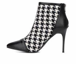 Wholesale ✔️ Women's New York And Company Charlie Heeled Booties Black/White 🧨 -London Rag Sales Store 3 1112