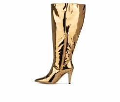 Budget 😀 Women's Fashion To Figure Shaunee XWC Knee High 🥾 Boots Gold Wide 🎉 -London Rag Sales Store 3 1125