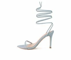 Promo ⭐ Women's London Rag Sphynx Strappy 👗 Dress 🩴 Sandals Baby Blue 😀 -London Rag Sales Store 3 1137