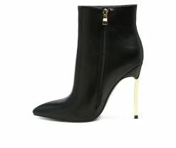 Best Sale 🥰 Women's London Rag Siren Stiletto Ankle Bootie Black ⌛ -London Rag Sales Store 3 1138