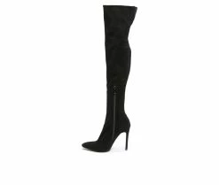 Promo ⭐ Women's London Rag Madman Knee High Stiletto 🥾 Boots Black 🔔 -London Rag Sales Store 3 1150