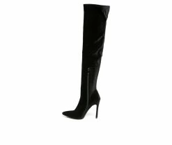 Promo 🎁 Women's London Rag Tilera Knee High Stiletto 🥾 Boots Black 🌟 -London Rag Sales Store 3 1161