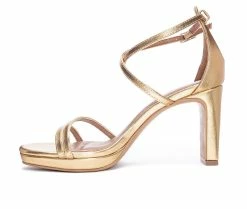 Coupon ✨ Women's Chinese Laundry Taryn 👗 Dress 🩴 Sandals Gold 🤩 -London Rag Sales Store 3 117