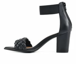 Buy ⌛ Women's White Mountain Backer Heeled 👗 Dress 🩴 Sandals Black/Smooth 🤩 -London Rag Sales Store 3 120