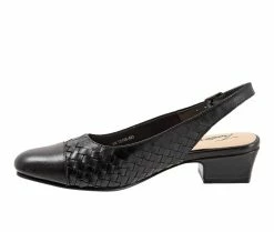 New ⌛ Women's Trotters Dea Woven Slingback Pumps Black 🎁 -London Rag Sales Store 3 126