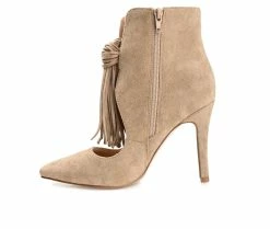 Coupon 😀 Women's Journee Collection Cameron Heeled Booties Beige 🛒 -London Rag Sales Store 3 1266
