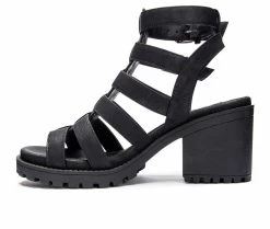 New 🧨 Women's Dirty Laundry Fun Stuff Heeled 🩴 Sandals Black 😀 -London Rag Sales Store 3 235
