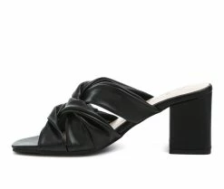 Coupon 👍 Women's London Rag Knope Block Heel 👗 Dress 🩴 Sandals Black 🔔 -London Rag Sales Store 3