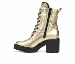 Best Sale ⌛ Women's Franco Sarto Dizzy2 Water Repellent Heeled Booties Gold 🛒 -London Rag Sales Store 3 276