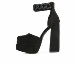 Best reviews of 😀 Women's London Rag Golden Hour Platform Pumps Black 🔥 -London Rag Sales Store 3 291