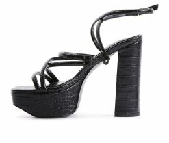 Buy 🛒 Women's London Rag Beam Platform 👗 Dress 🩴 Sandals Black 🔥 -London Rag Sales Store 3 302