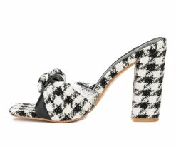 Deals 🤩 Women's New York And Company Anthi 👗 Dress 🩴 Sandals Black/White 👏 -London Rag Sales Store 3 327