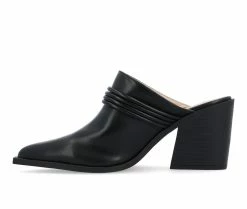 Outlet 💯 Women's Journee Collection Jinny Heeled Mules Black 🧨 -London Rag Sales Store 3 345
