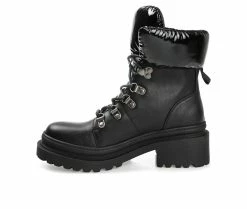 Promo 🥰 Women's Journee Collection Irrah Heeled Combat Booties Black 🛒 -London Rag Sales Store 3 351