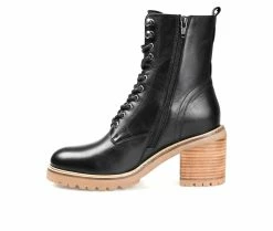 Hot Sale 🧨 Women's Journee Signature Malle Heeled Lace Up 🥾 Boots Black 🔥 -London Rag Sales Store 3 357