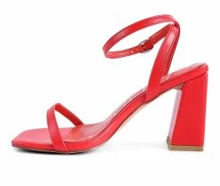 Wholesale 😍 Women's London Rag Mooncut 👗 Dress 🩴 Sandals Red 🌟 -London Rag Sales Store 3 403