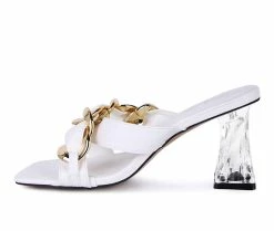 Best Pirce 👍 Women's London Rag Wandy 👗 Dress 🩴 Sandals White 😀 -London Rag Sales Store 3 405