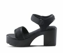 Cheapest ⌛ Women's Patrizia Blakele Block Heeled 🩴 Sandals Black 🎁 -London Rag Sales Store 3 411