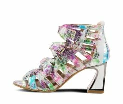 Best deal 👏 Women's L'Artiste Society 👗 Dress 🩴 Sandals White Multi ✨ -London Rag Sales Store 3 428