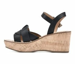 Coupon ❤️ Women's White Mountain Simple Wedge 🩴 Sandals Black ⭐ -London Rag Sales Store 3 549