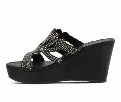 Best deal 👏 Women's Patrizia Randili Wedge 🩴 Sandals Black 😉 -London Rag Sales Store 3 561