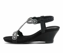 Budget 👍 Women's Patrizia Shining Wedge 🩴 Sandals Black 🛒 -London Rag Sales Store 3 567