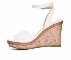 Best reviews of 🔔 Women's CL By Laundry Beaming Wedge 🩴 Sandals White ⌛ -London Rag Sales Store 3 581