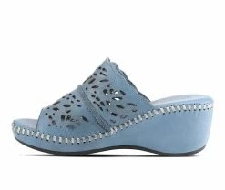 Buy 🔥 Women's SPRING STEP Khyahey Wedge 🩴 Sandals Blue 👏 -London Rag Sales Store 3 584