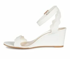 Cheapest 🥰 Women's Journee Collection Loucia Wedge 🩴 Sandals White 👏 -London Rag Sales Store 3 623