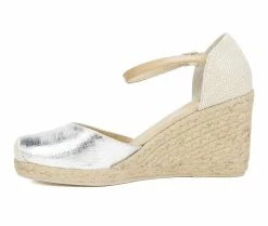 Best deal 🎉 Women's White Mountain Mamba Espadrille Wedges Silver/Met/Fab 🛒 -London Rag Sales Store 3 627