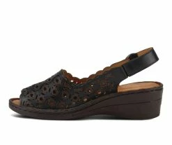 Discount 💯 Women's SPRING STEP Belizana Wedge 🩴 Sandals Black 🛒 -London Rag Sales Store 3 629