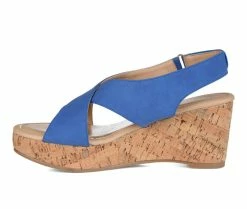 Best deal 😍 Women's Journee Collection Jenice Wedges Blue 🎉 -London Rag Sales Store 3 643