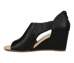 Budget 😀 Women's Journee Collection Aretha Wedges Black ⭐ -London Rag Sales Store 3 645