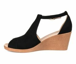 Promo 🤩 Women's Journee Collection Kedzie Wedges Black 😍 -London Rag Sales Store 3 649