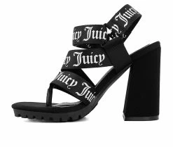 Promo 👍 Women's Juicy Georgette Block Heel 👗 Dress 🩴 Sandals Black ⌛ -London Rag Sales Store 3 65